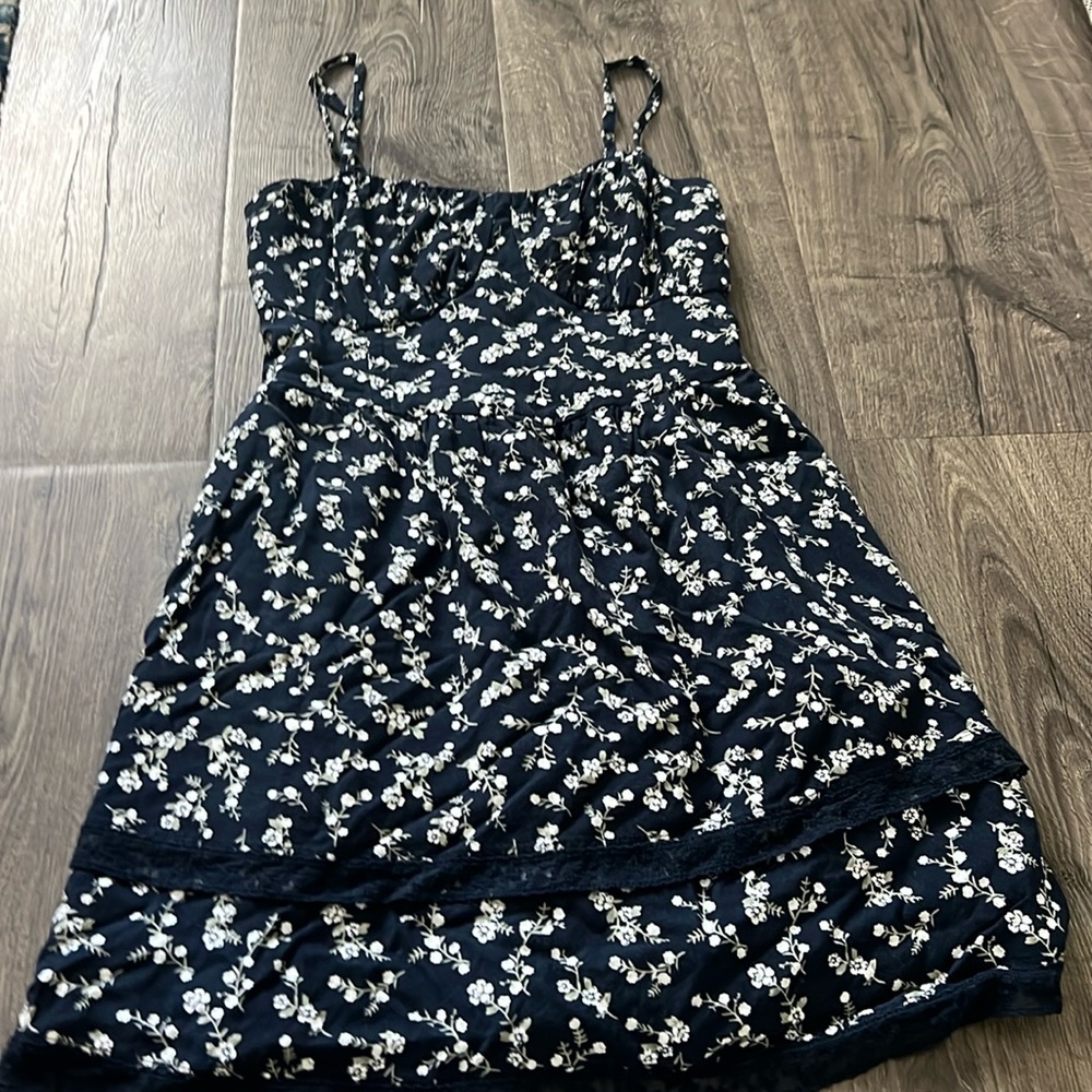 Hollister sundress SMALL navy blue floral